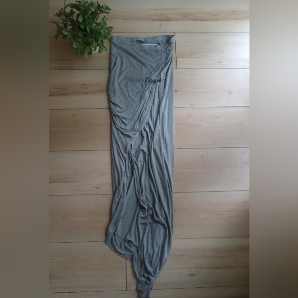NWT Michael Stars Heather Gray Long Skirt With Long Split Size Small